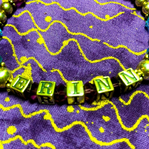 Silver Tone Name Bracelet, Erinn, with Heart Shaped Clasp - Picture 2 of 3
